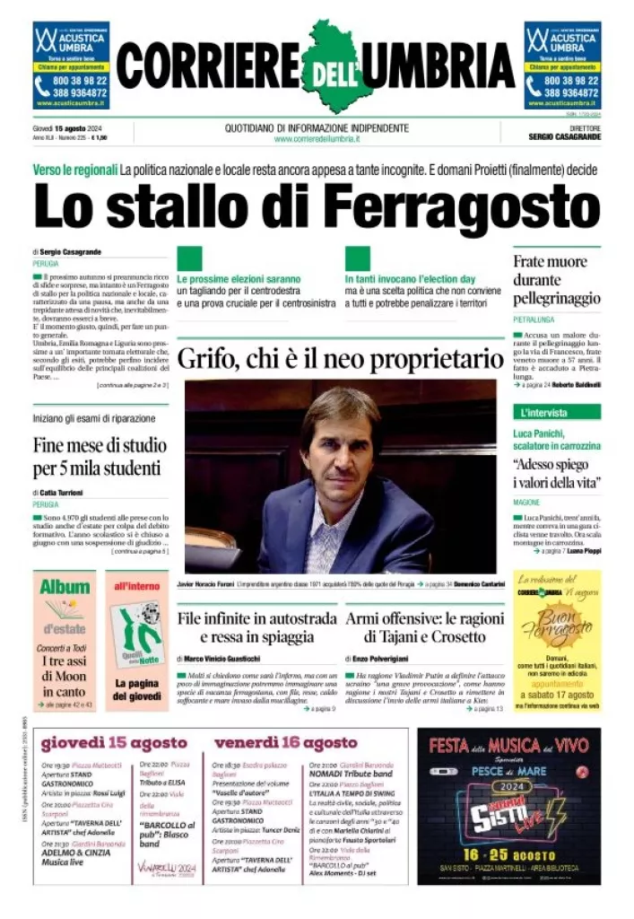 Prima-pagina-corriere umbria-del-2024-08-15